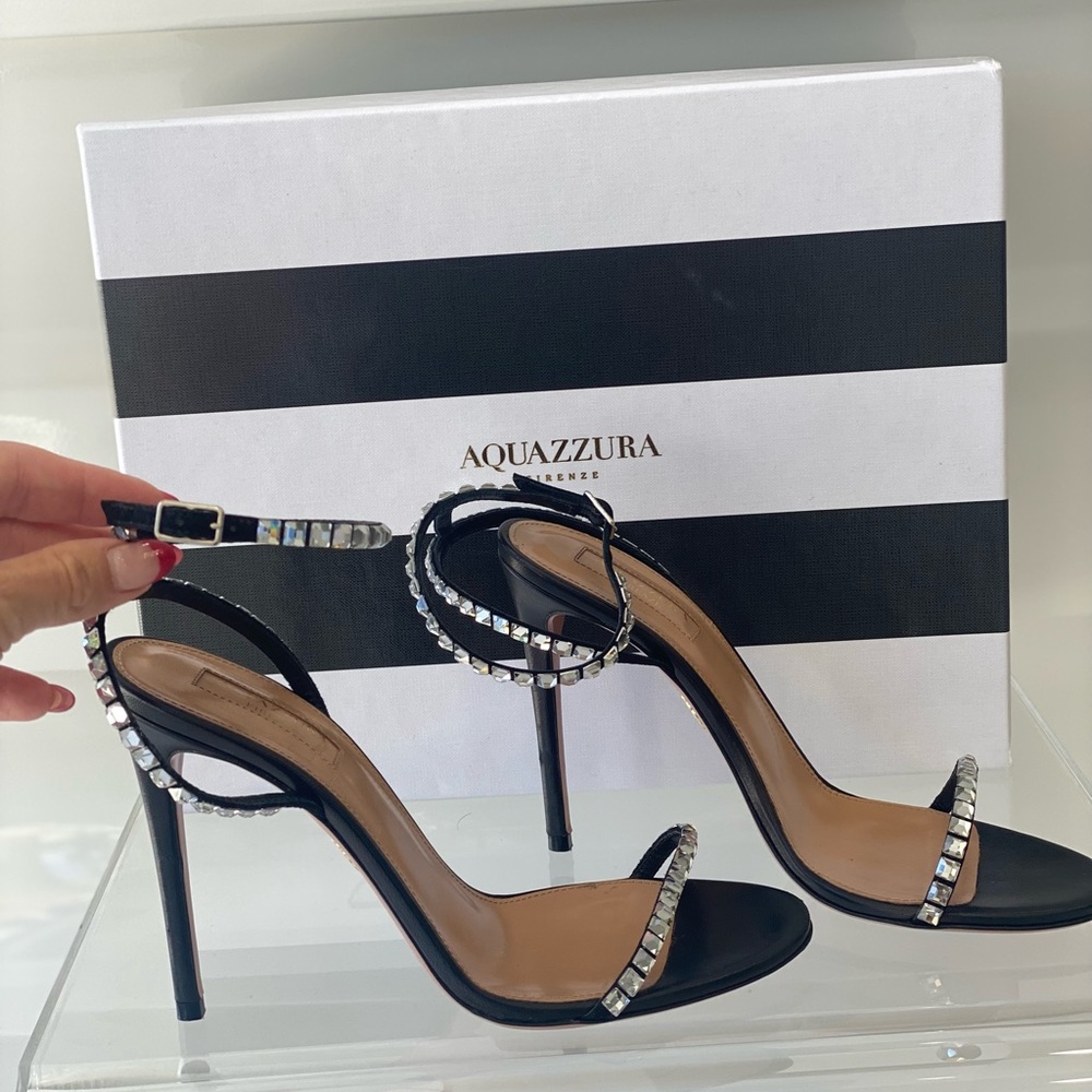 AQUAZZURA
Very Vera 105 Crystal-embellished Sandal